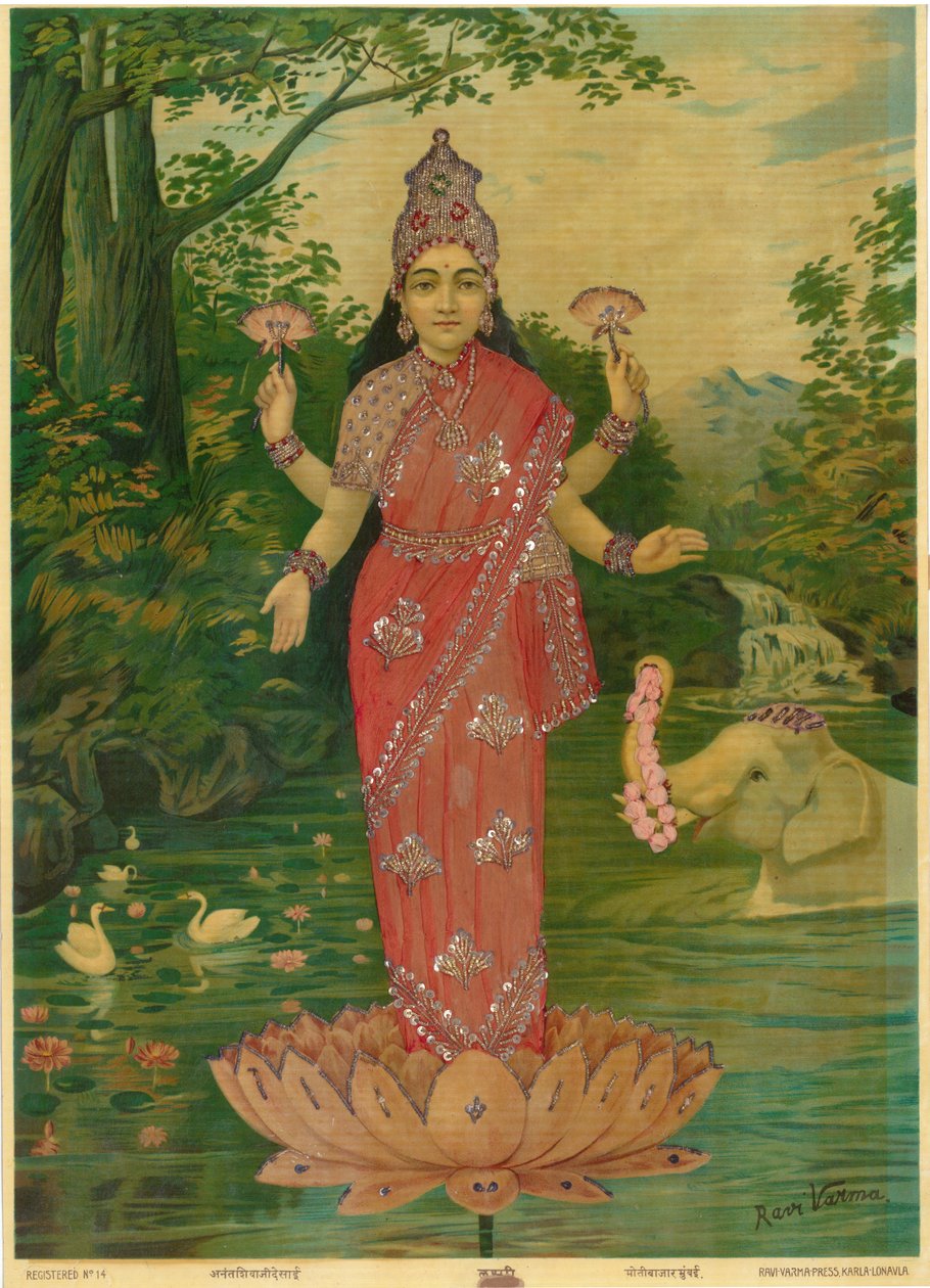 Lakshmi Embellished, Ravi Varma Pressin julkaisema tekijältä Raja Ravi Varma