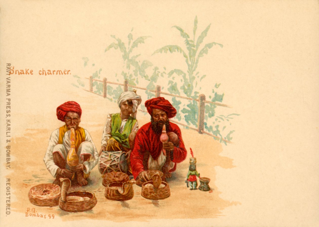Snake Charmer, 1899. tekijältä Raja Ravi Varma