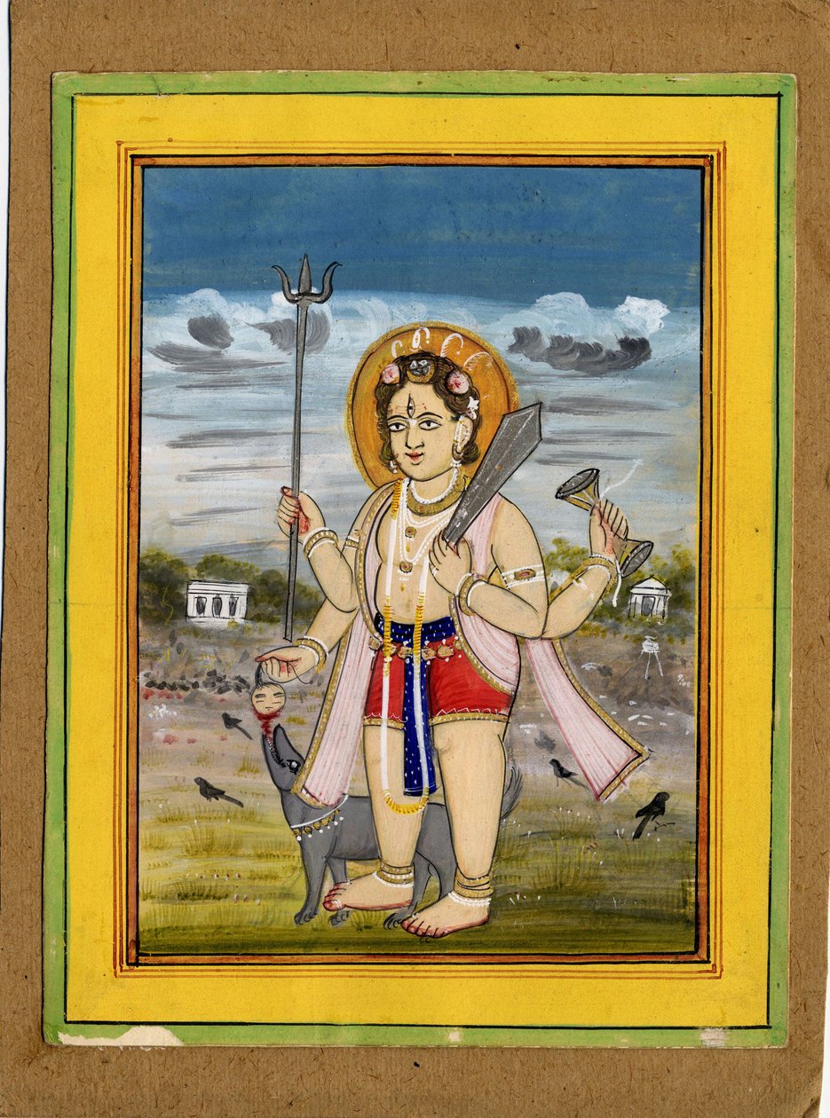 Bhairavan, Śivan muodon, seisova hahmo. tekijältä Rajasthan School