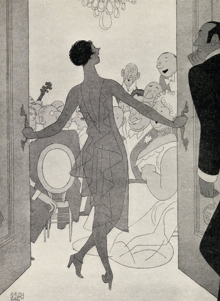 Etukappaleen kuvitus Anita Loosin vuonna 1928 julkaistusta teoksesta "But Gentlemen Marry Brunettes" tekijältä Ralph Barton