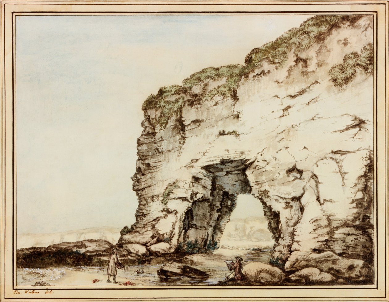 Marsden Rock (vartaloväri ja wc paperille (liimattu paperille)) tekijältä Ralph Jnr. Walters