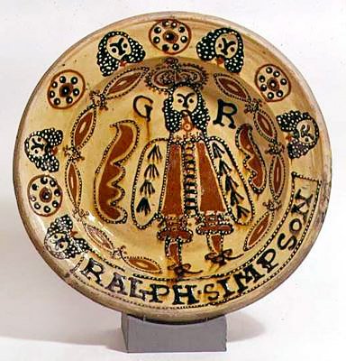 Metropolitan Slipware koristekulho, n. 1680 (lasitettu keramiikka) tekijältä Ralph Simpson