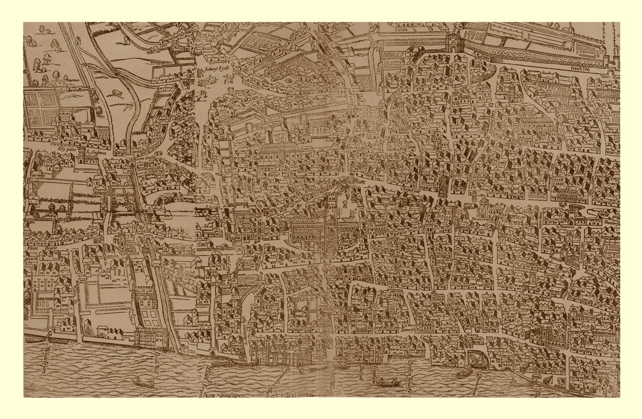 Lontoon kaupunki, 1560-1620, 1886 tekijältä Ralph Agas