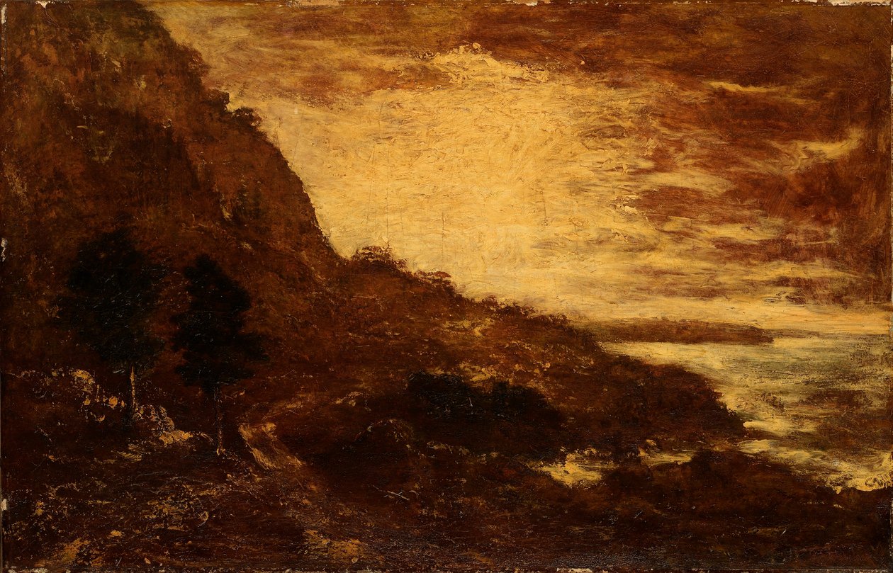 Auringonlasku, Navarro Ridge, Kalifornian rannikolla tekijältä Ralph Albert Blakelock