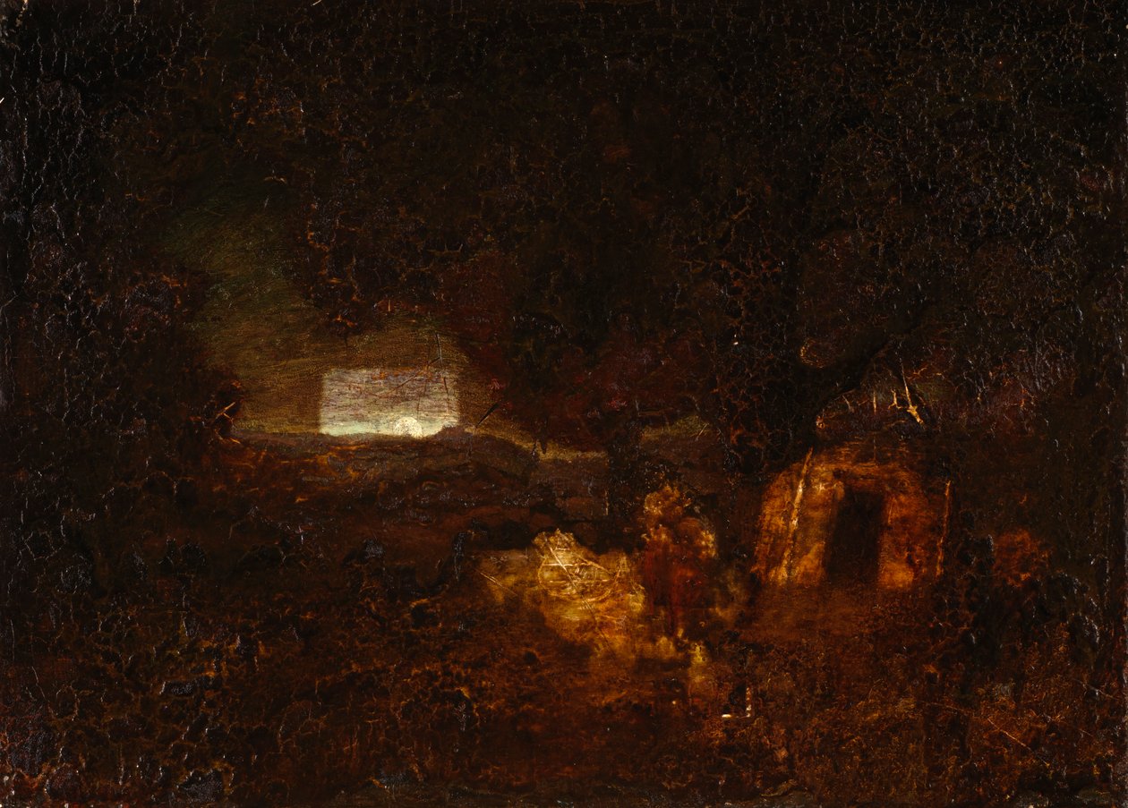 The Canoe Builders, vuoden 1879 jälkeen. tekijältä Ralph Albert Blakelock