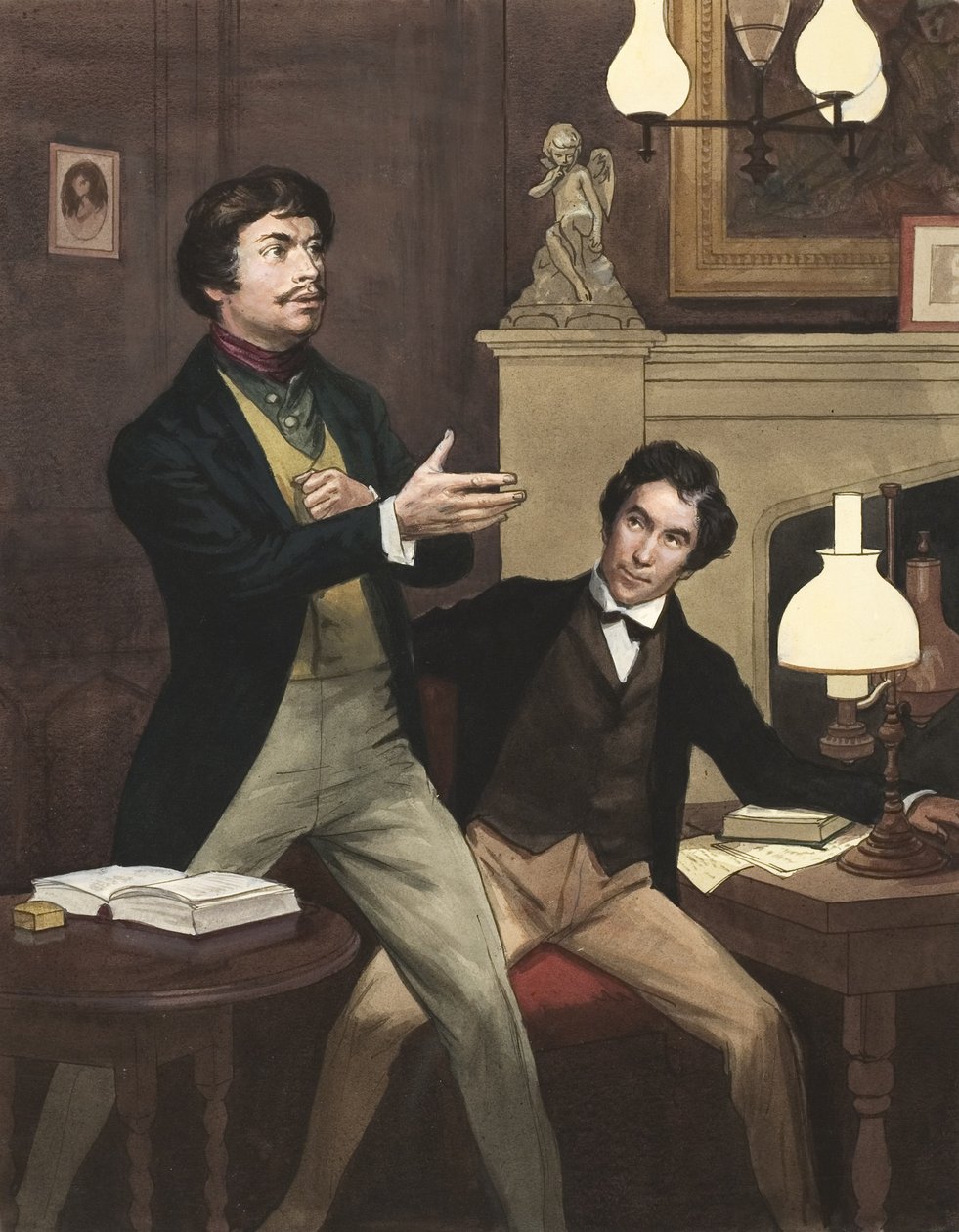 Henry Irving (1870-1919) ja William Hoskins (guassi paperille). tekijältä Ralph Bruce