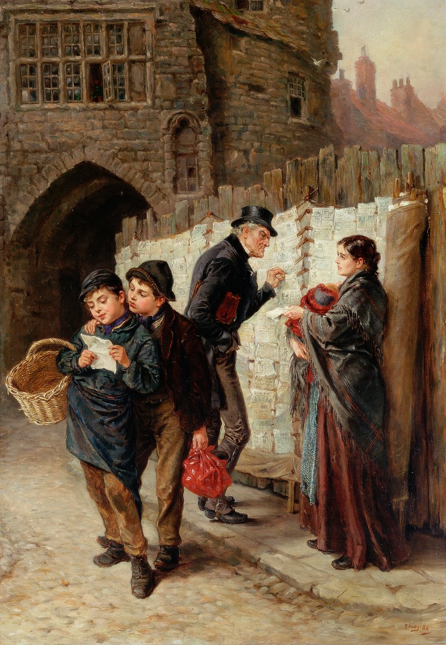 Balladin myyjä, Musta portti, 1884 tekijältä Ralph Hedley