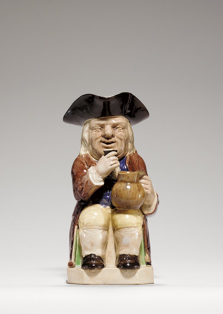 Staffordshire-kermaastiat Toby-kannu, n. 1785 tekijältä Ralph Junior Wood
