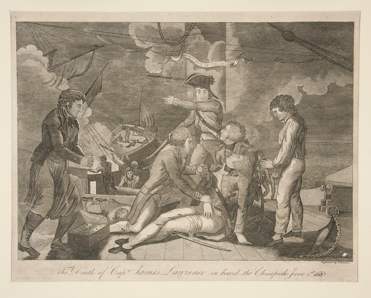 Kapteeni James Lawrencen kuolema Chesapeake-aluksella, 1. kesäkuuta 1813 tekijältä Ralph Rawdon