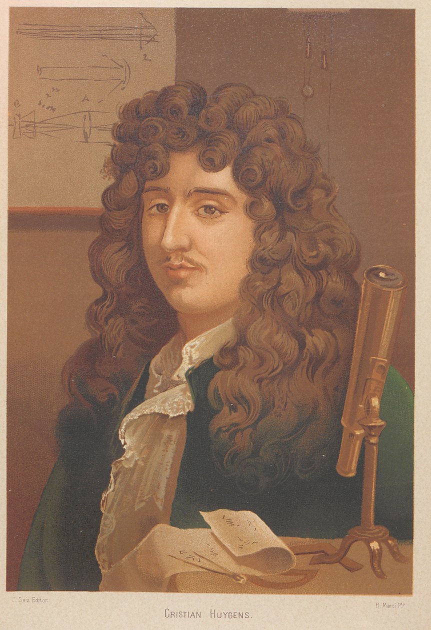 Christiaan Huygensin muotokuva 1629-1695, 1879. tekijältä Ramón Martí Alsina
