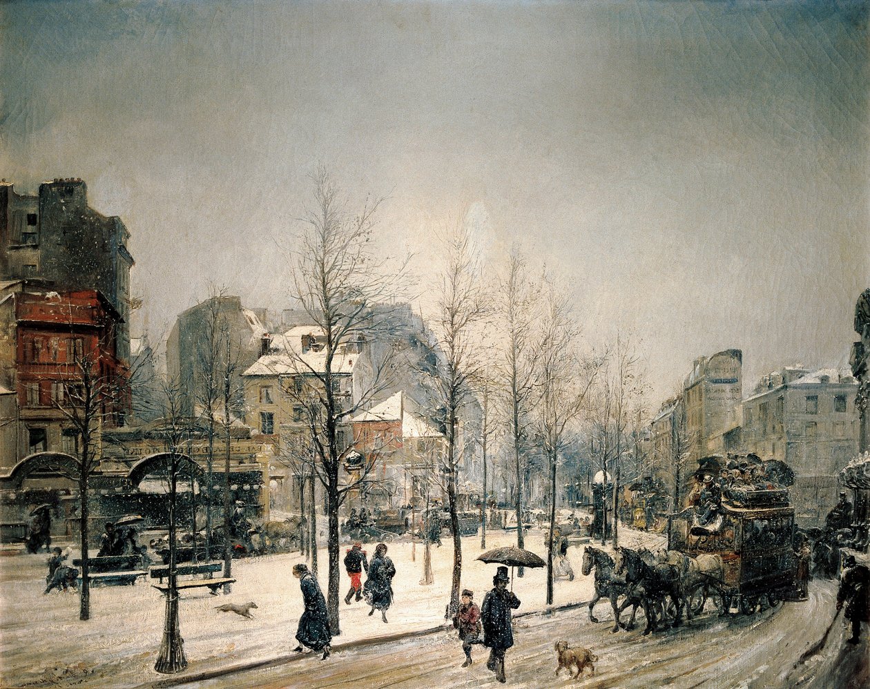 Lunta Boulevard de Clichyllä. Ramon Marti i Alsinan (1826-1894) maalaus tekijältä Ramón Martí Alsina