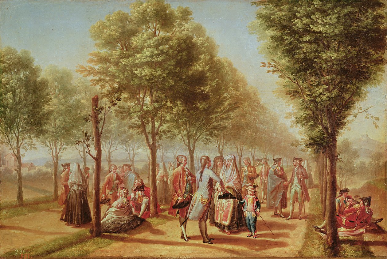 El Paseo de las Delicias, Madrid, 1785-6 (katso myös 109923) tekijältä Ramon Bayeu y Subias