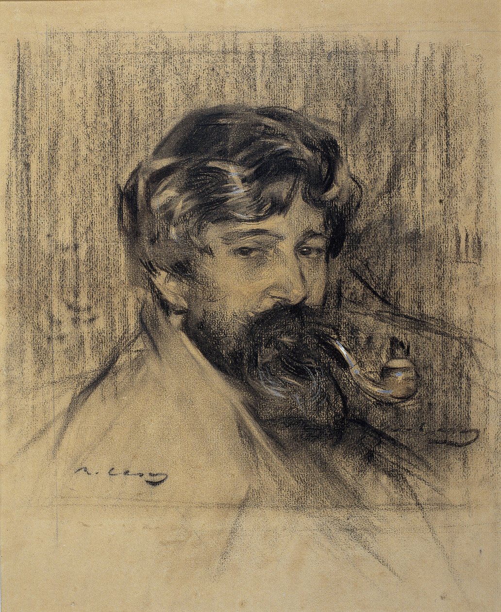 Santiago Rusiñolin muotokuva tekijältä Ramon Casas i Carbo
