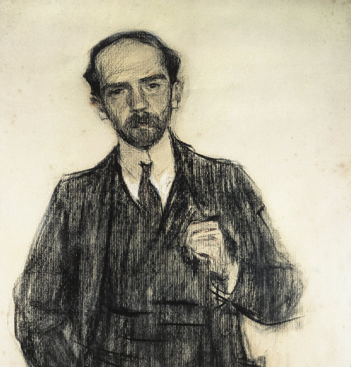 Portrait of Pio Baroja. c.1904 - 1905 (drawing) tekijältä Ramón Casas