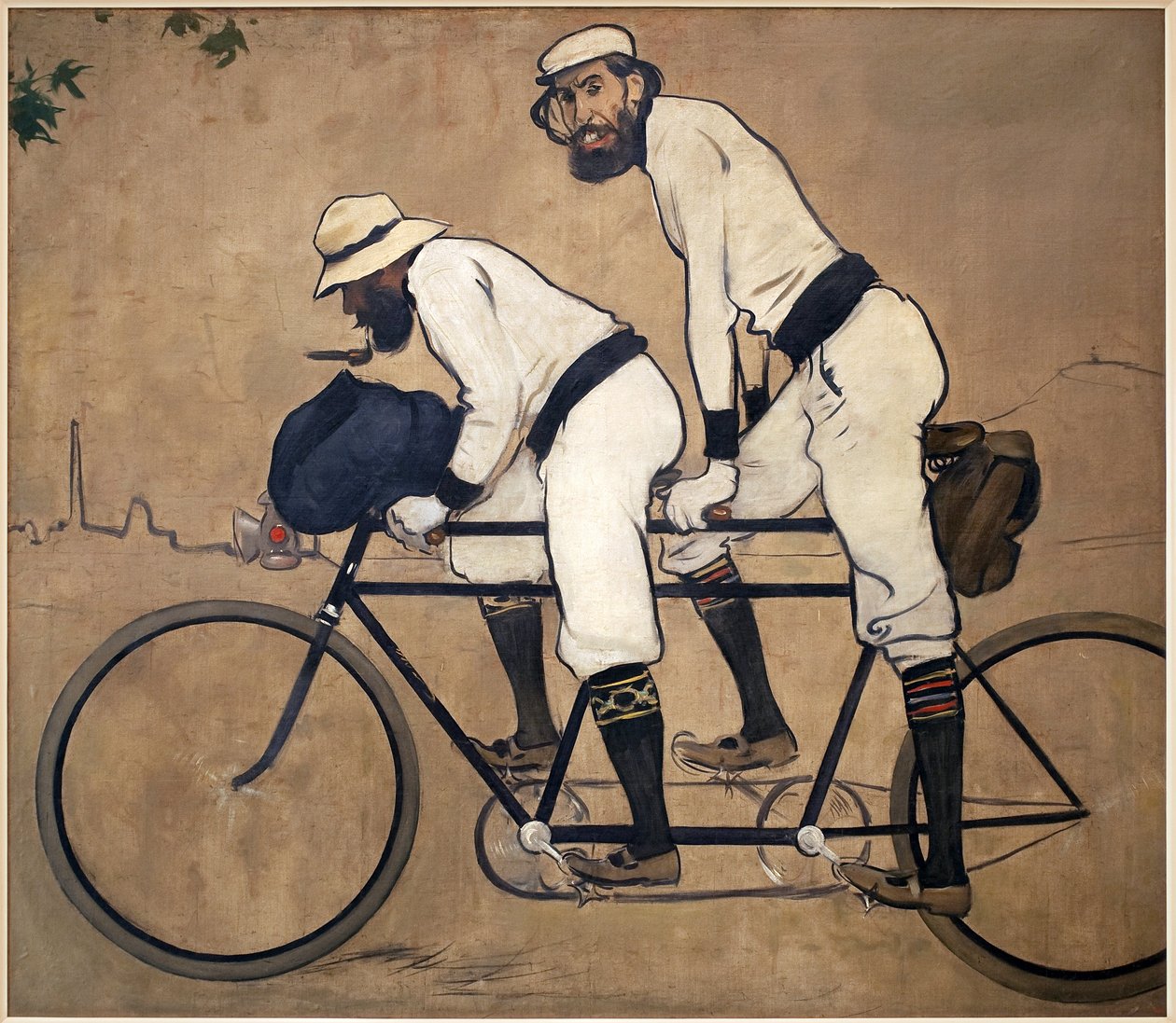 Ramon Casa ja Pere Romeu tandemissa. Ramon Casasin (1866-1932) maalaus, öljy kankaalle tekijältä Ramón Casas