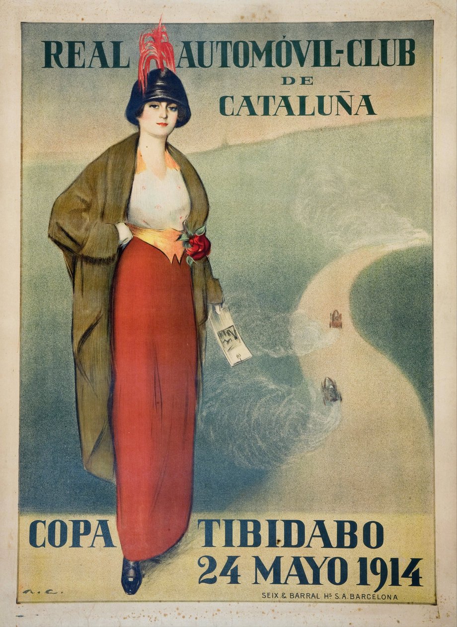 Real Automovil Club de Catalunya (juliste) - Ramon Casasin (1866-1932) taideteos - 1914 - Värilitografia - 110x81,7 - Museu Nacional d