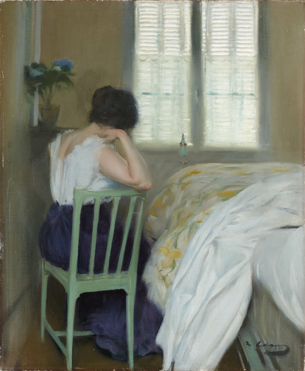 Surulliset tunnit, n. 1900 (öljy kankaalle) tekijältä Ramon Casas i Carbo
