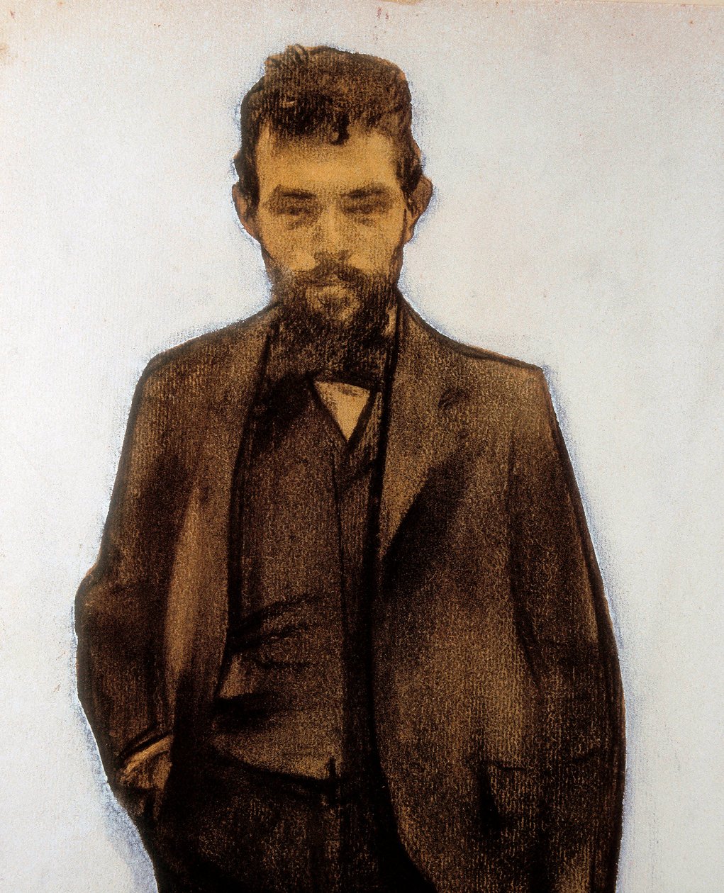 Amadeo Vivesin (1871-1932) säveltäjän muotokuva (pastelli) tekijältä Ramon Casas i Carbo