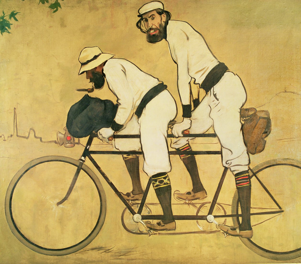 Casasin omakuva Pere Romeun kanssa tandemissa tekijältä Ramon Casas i Carbo