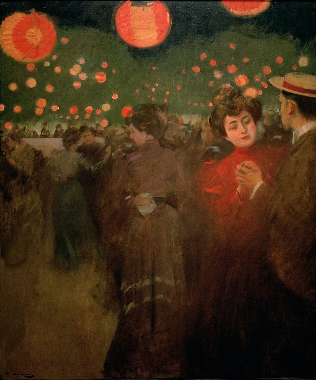 The Open-Air Party, n. 1901-02 (öljy kankaalle) tekijältä Ramon Casas i Carbo