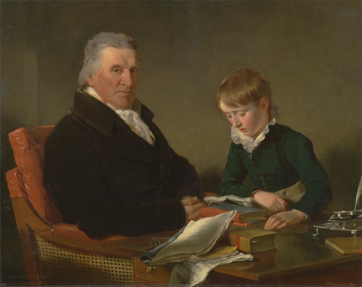 Francis Noel Clarke Mundy ja hänen pojanpoikansa William Mundy (1809) tekijältä Ramsay Richard Reinagle