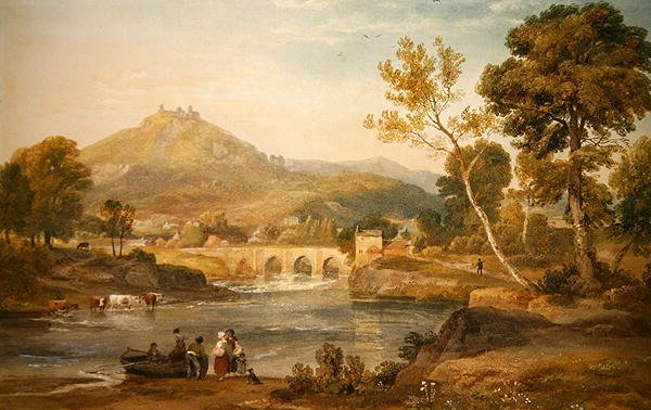 Llangollen, Wales (akvarelli paperille) tekijältä Ramsay Richard Reinagle