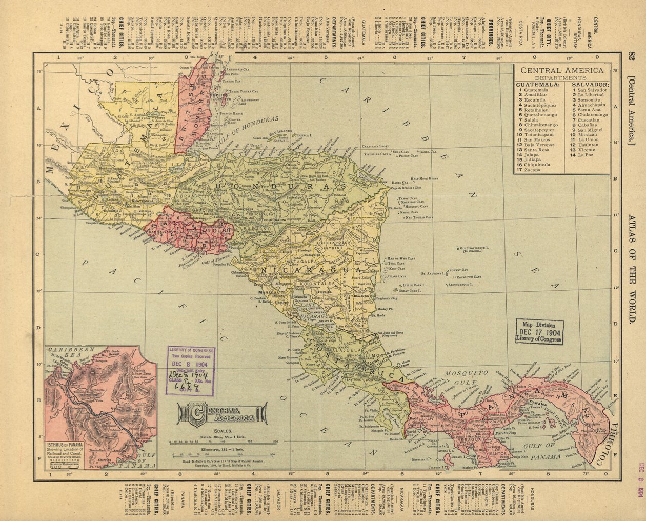 Keski-Amerikka. LOC 2003627010 tekijältä Rand McNally and Company