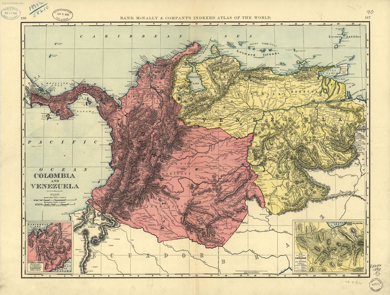 Kolumbia ja Venezuela. LOC 2003627059 tekijältä Rand McNally and Company