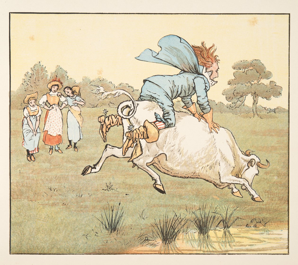 "Kukaan ei kysynyt teiltä, sir!" hän sanoi, The Hey Diddle Diddle Picture Bookista, pub.1882 tekijältä Randolph Caldecott