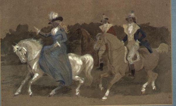 Ratsasta kukkohevosella Banbury Crossiin ja maanviljelijä ravisi harmaatammaansa tekijältä Randolph Caldecott