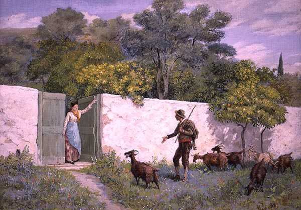 Kohtaus Mentonessa: "The Gouache" (guassi) tekijältä Randolph Caldecott