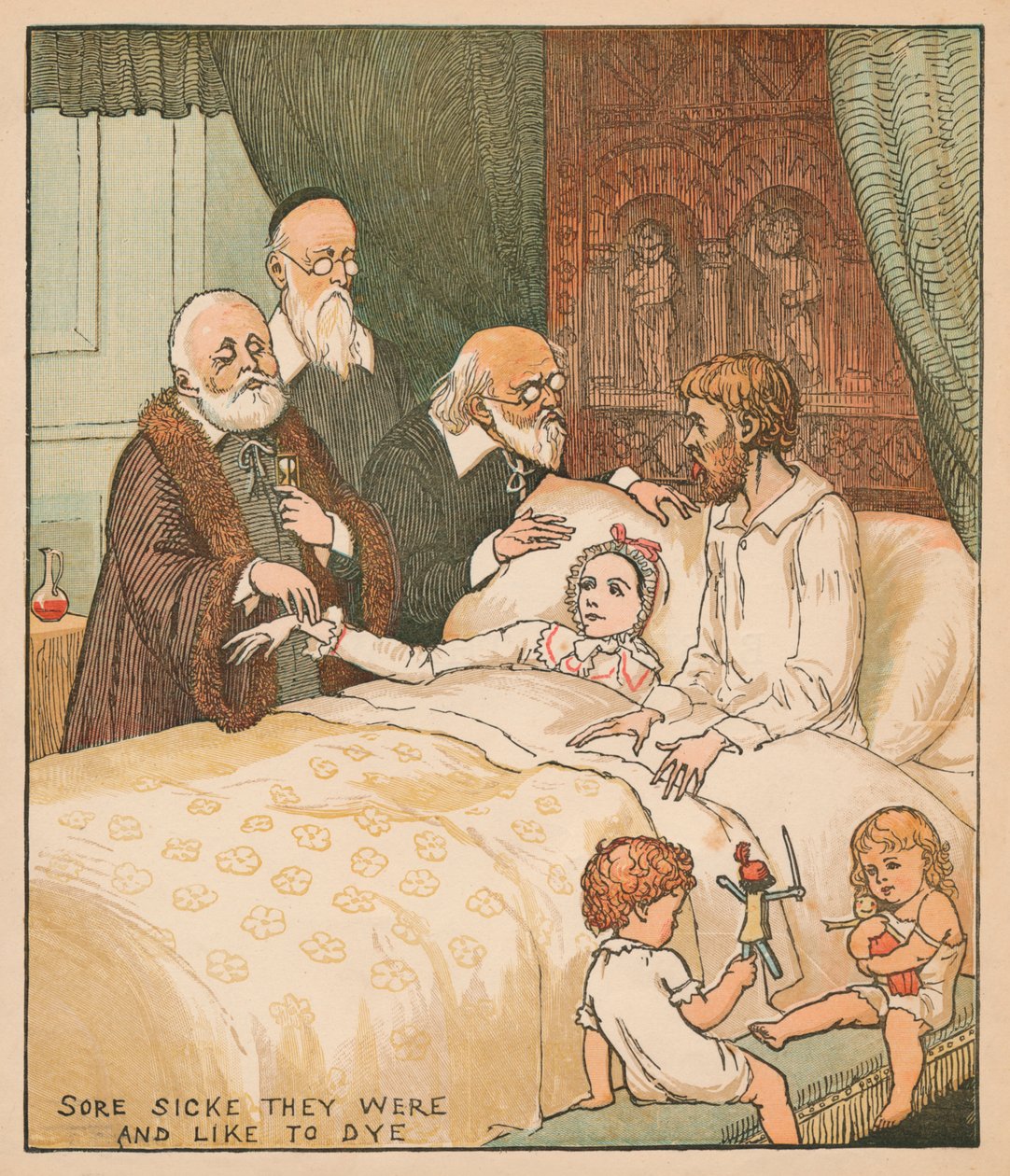 Kipeitä sairaita, he olivat ja tykkäävät värjätä, c1878. tekijältä Randolph Caldecott