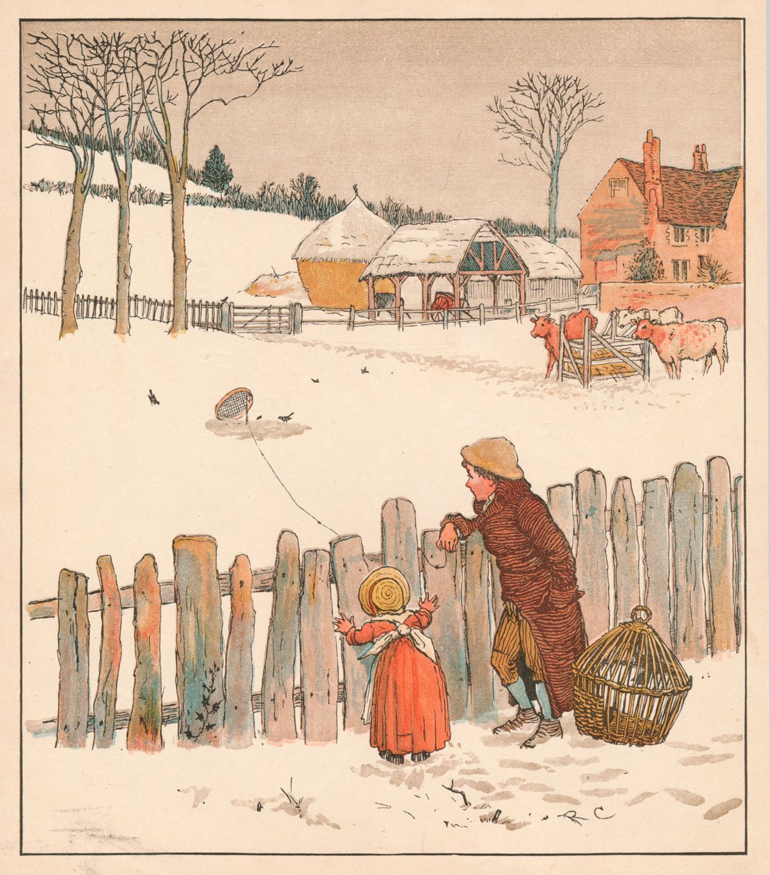 Lintuansa, 1800-luvun puolivälissä. tekijältä Randolph Caldecott
