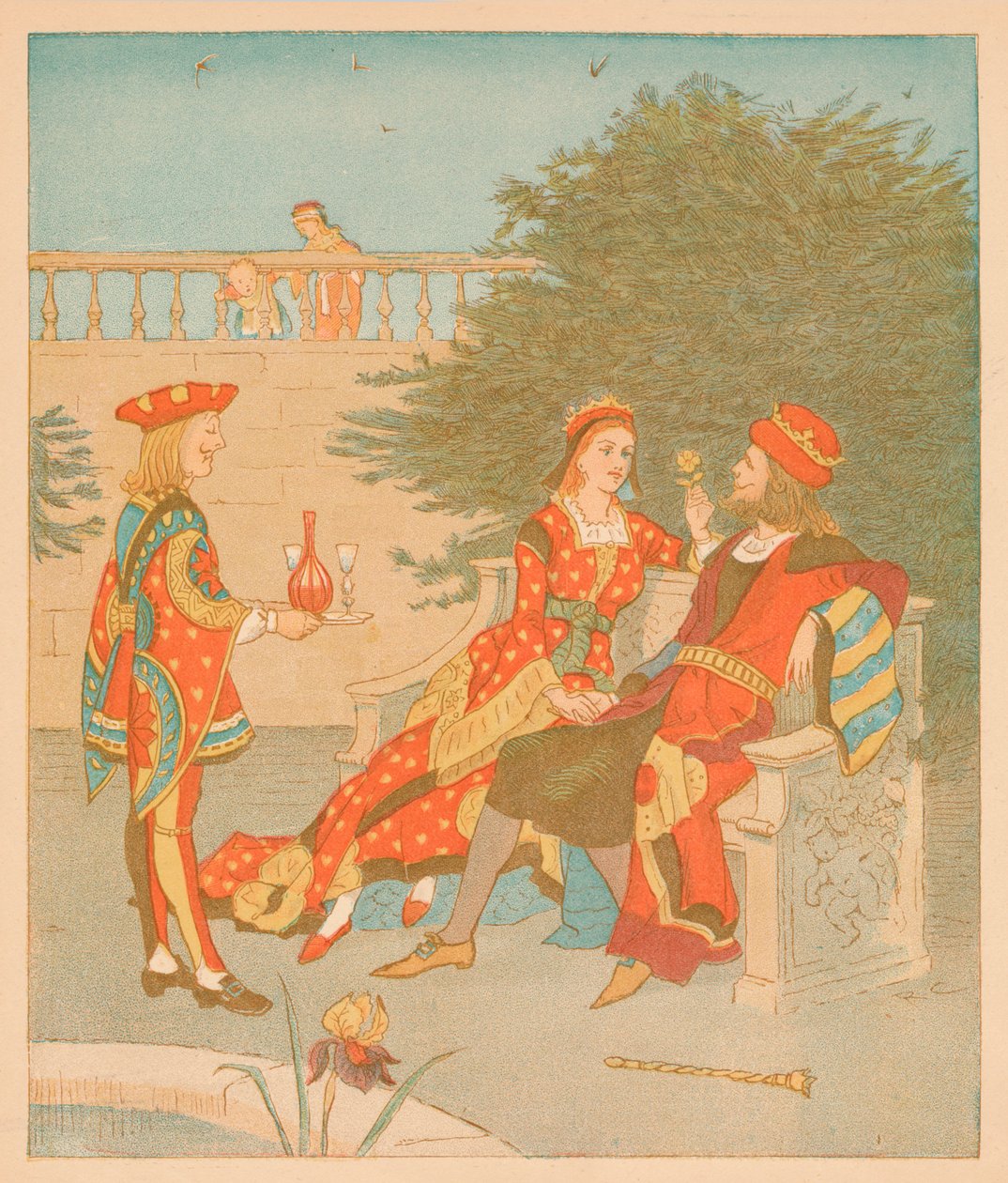 Sydänten roisto ja sydänten kuningatar, 1880. tekijältä Randolph Caldecott