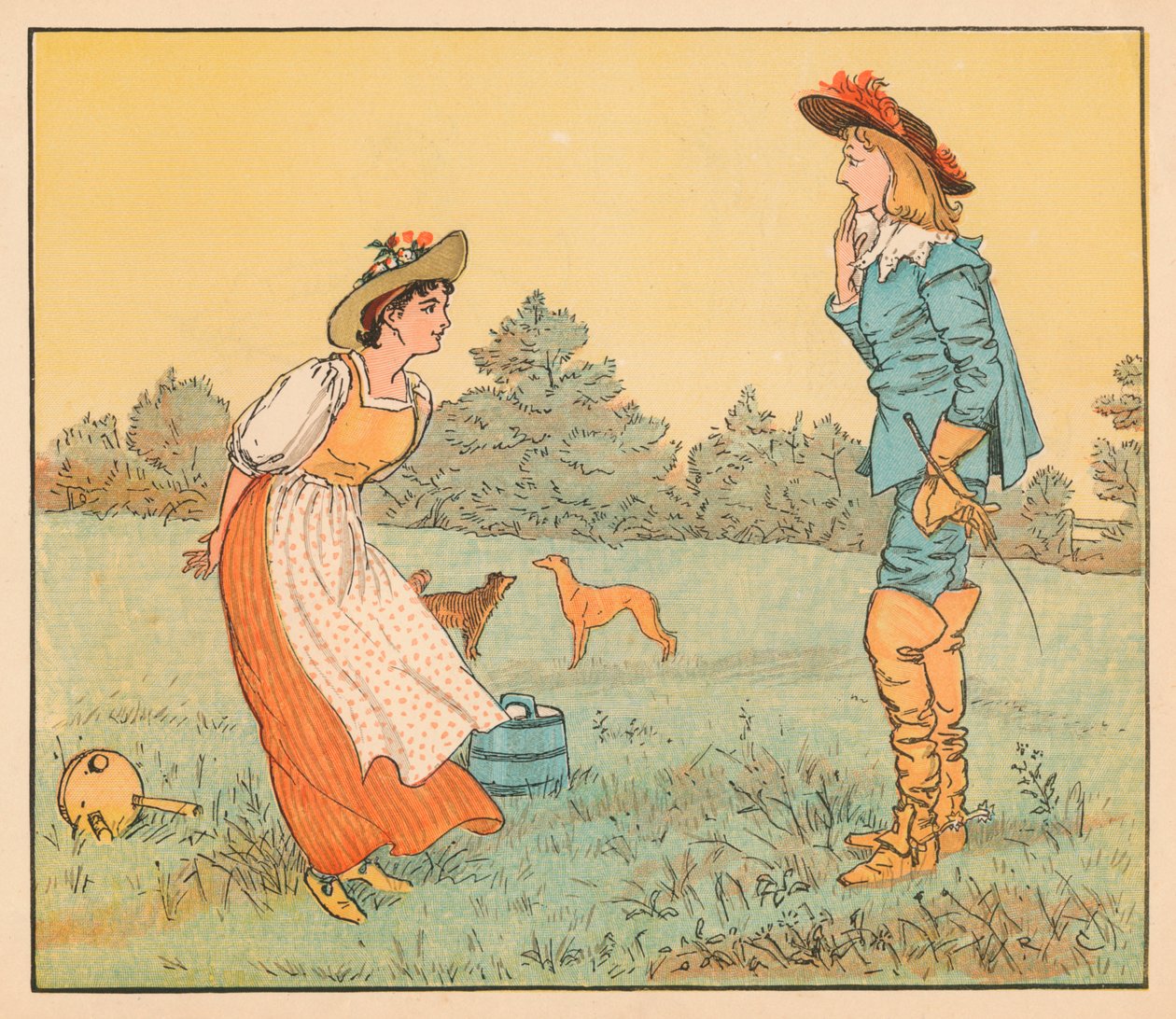 Sitten en voi mennä naimisiin kanssasi, kaunis piika!, c1882. tekijältä Randolph Caldecott