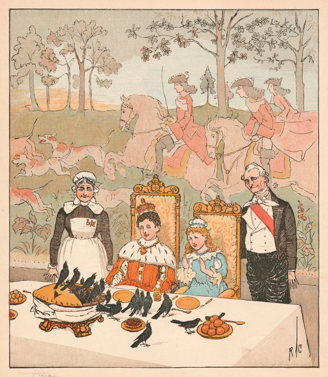 Eikö se ollut herkullinen ruokalaji Kuninkaan eteen, 1880. tekijältä Randolph Caldecott