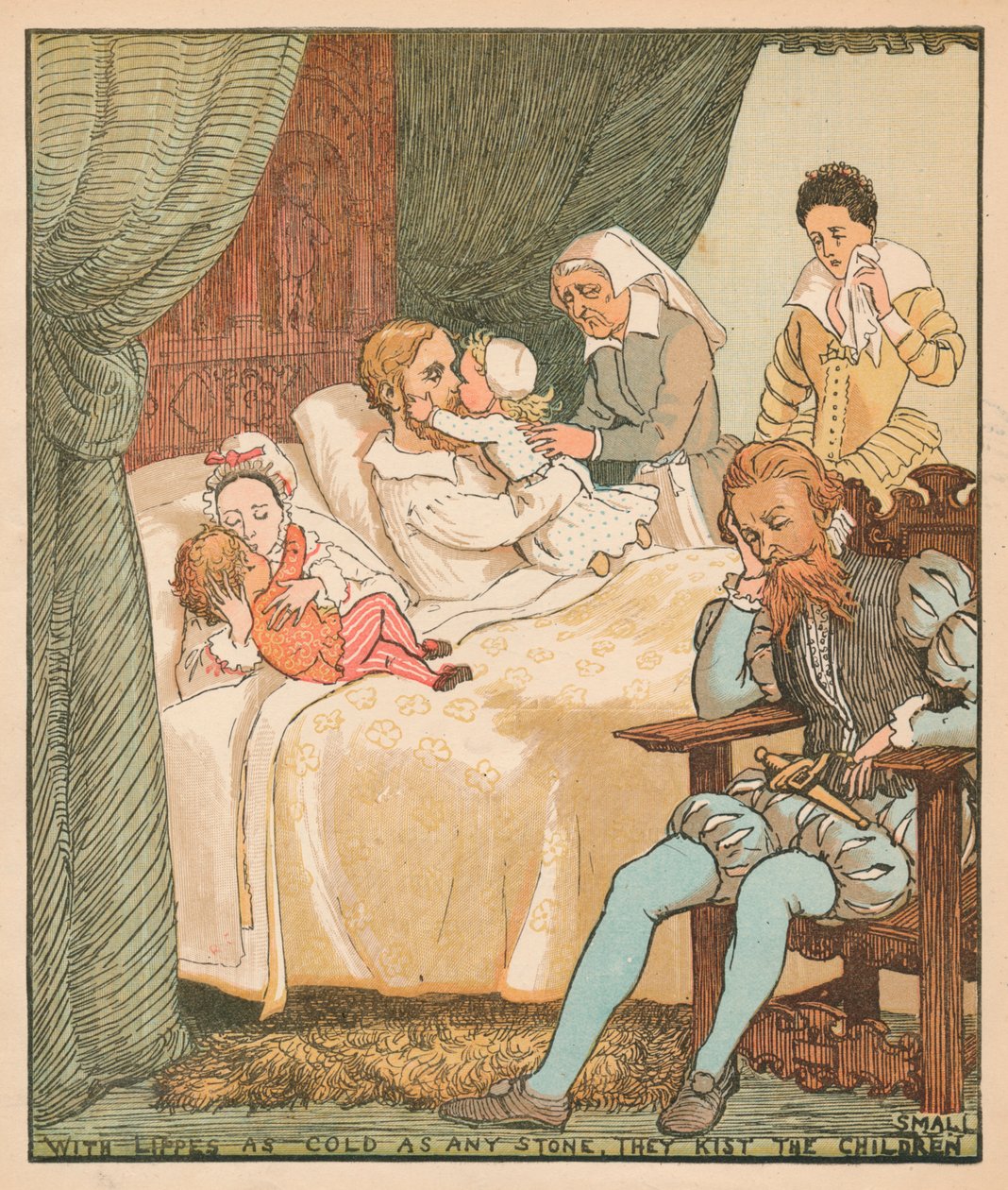 Lippes on yhtä kylmä kuin mikä tahansa kivi, he suutelevat lapsia pieniksi, c1878. tekijältä Randolph Caldecott
