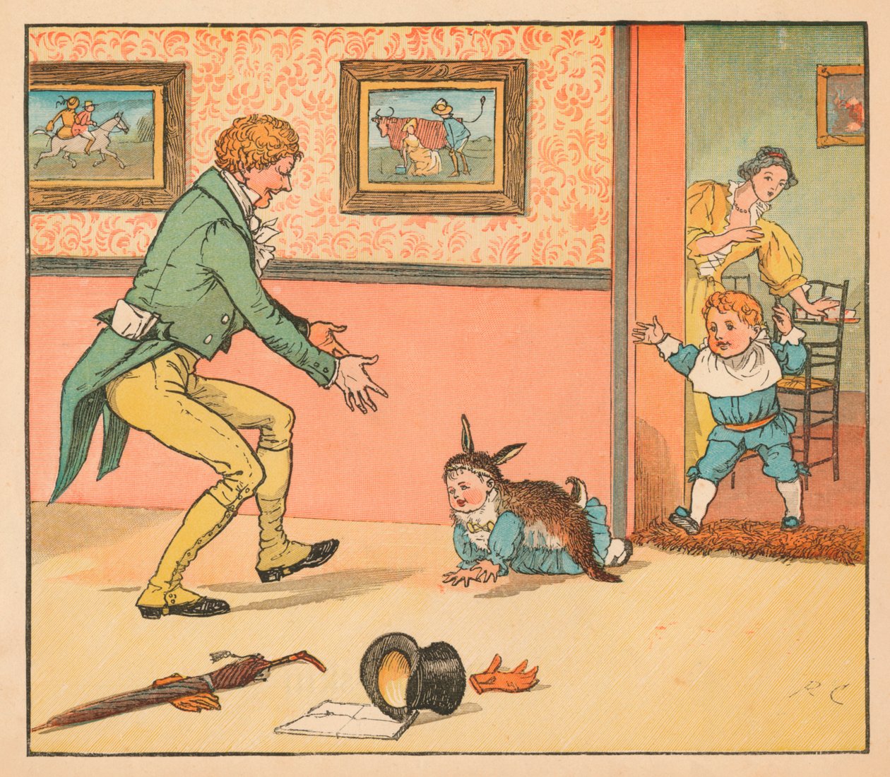 ...kaninnahka Baby Buntingin käärimiseen, c1880. tekijältä Randolph Caldecott