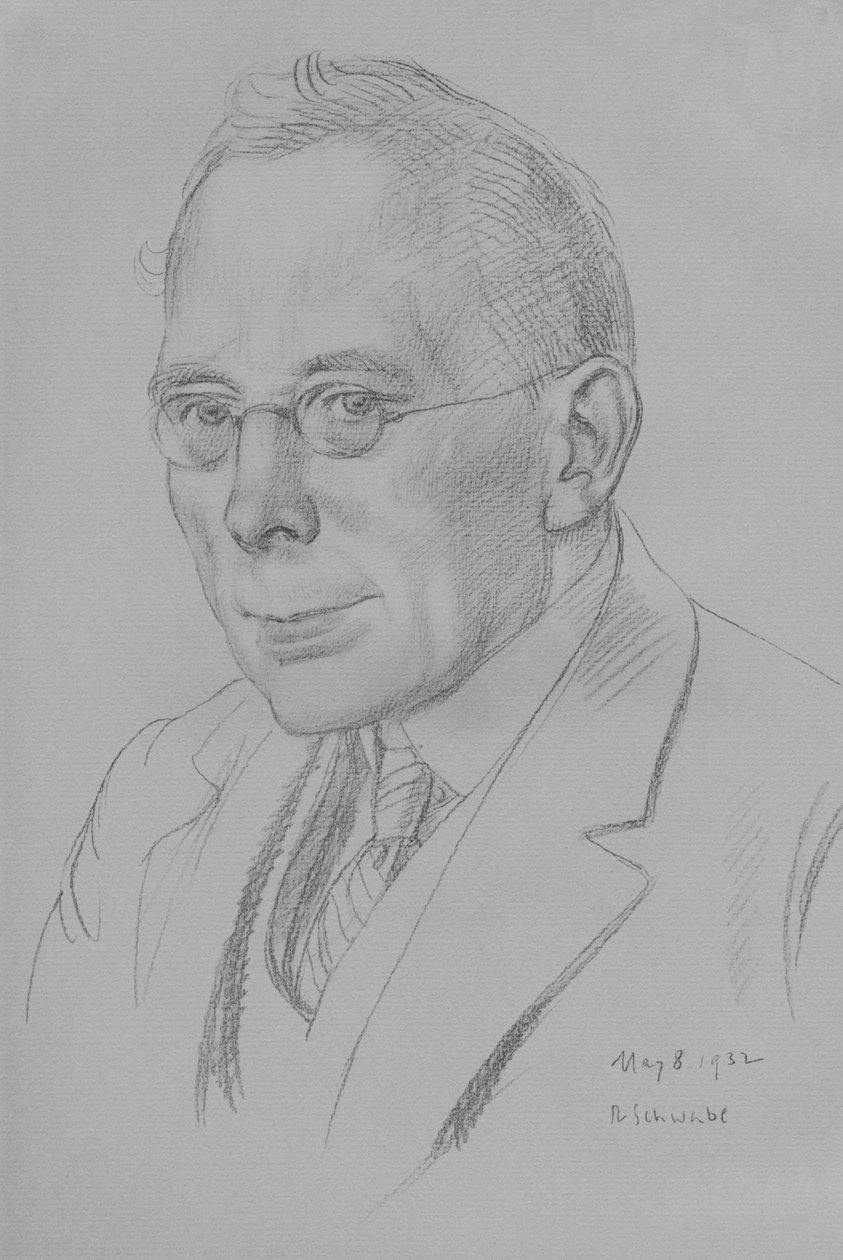 "Campbell Dodgson, vedosten ja piirustusten pitäjä, British Museum, 1912-32", 1932 tekijältä Randolph Schwabe