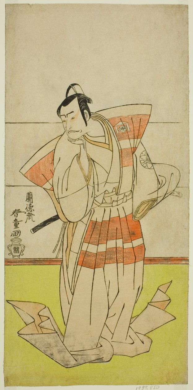 Näyttelijä Nakamura Nakazo I Kudo Suketsunena näytelmässä Edo no Fuji Wakayagi Soga, esitettiin Nakamura-teatterissa ensimmäisenä kuukautena, 1789 tekijältä Rantokusai Shundo