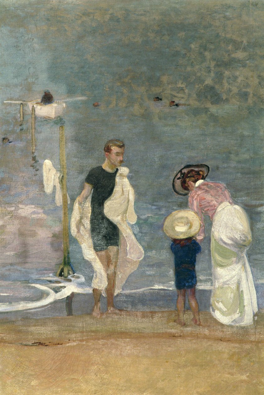 Rannalla (öljy kankaalle) (yksityiskohta) (katso myös 164322) tekijältä Raoul Du Gardier