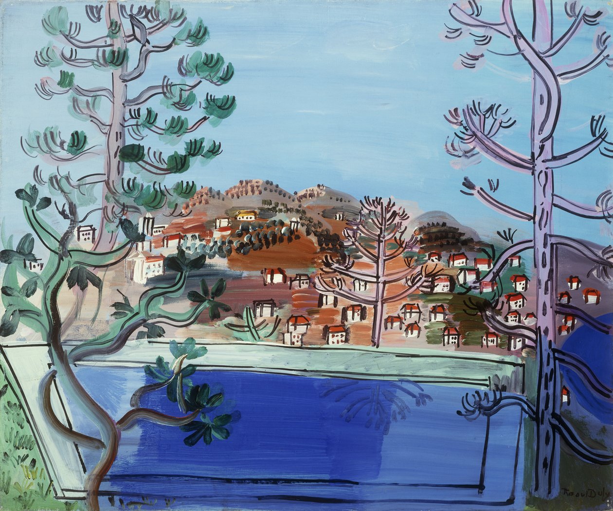 Lammikko Golfe Juanissa; Le Reservoir a Golfe Juan tekijältä Raoul Dufy