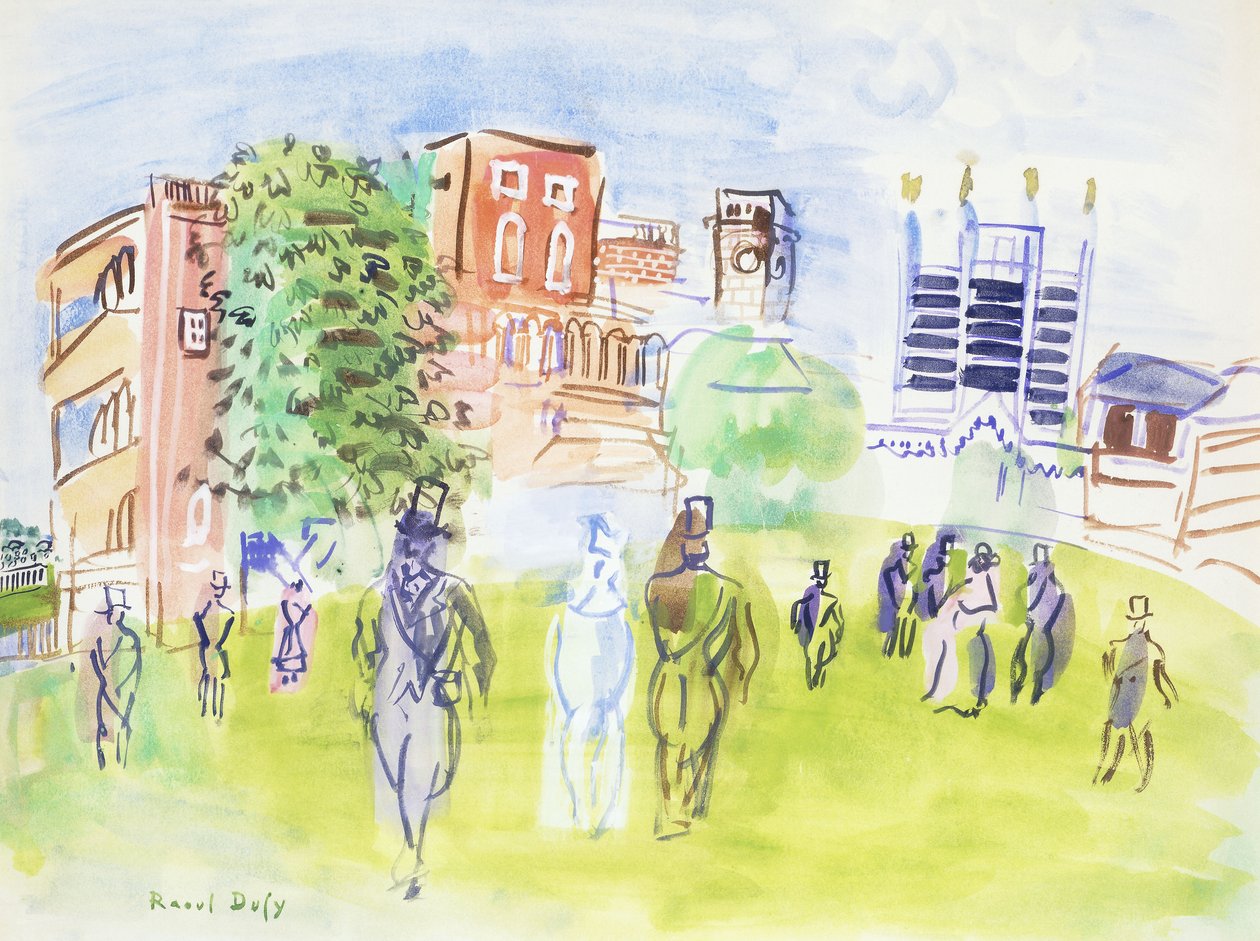 Ascot, katsomot; Ascot, les Tribunes tekijältä Raoul Dufy