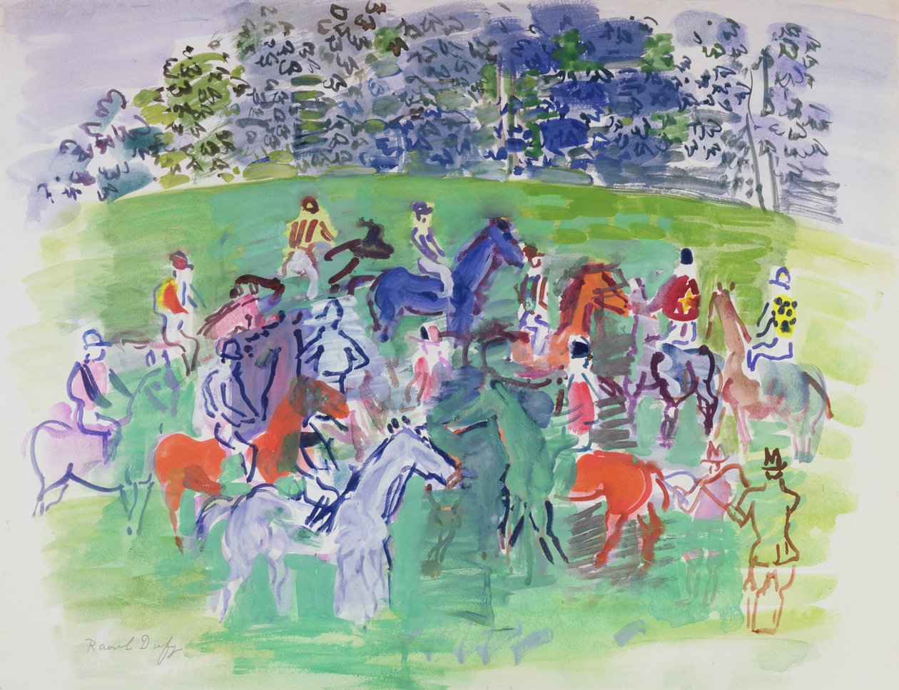 Kilparadoilla, n.1930-50 (guassi) tekijältä Raoul Dufy