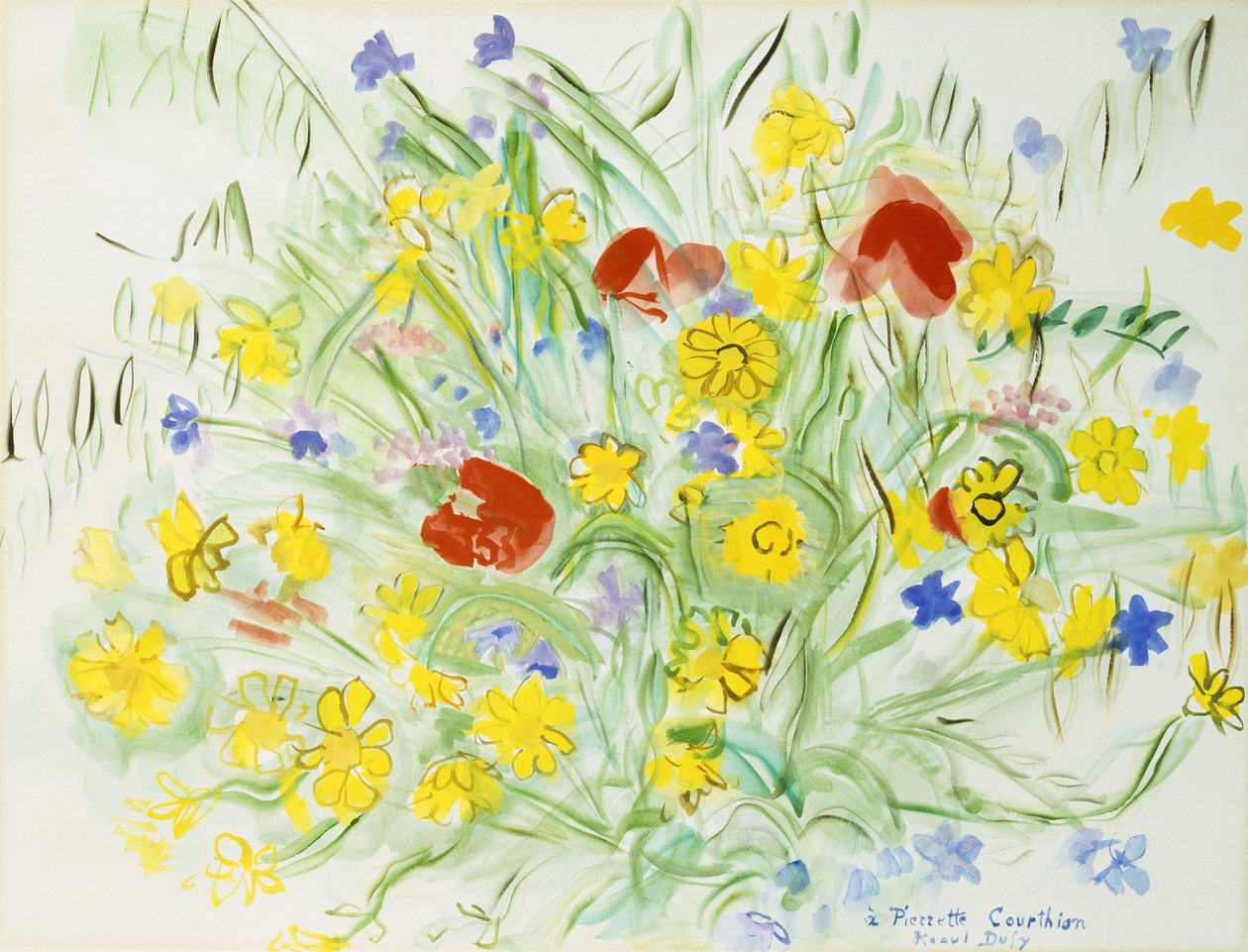 Luonnonkukkien kimppu; Bouquet de Fleurs des Champs (kukkakimppu) tekijältä Raoul Dufy