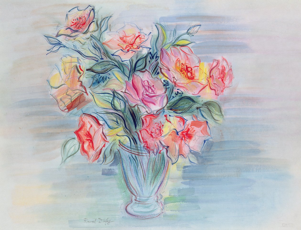 Kukkakimppu maljakossa tekijältä Raoul Dufy