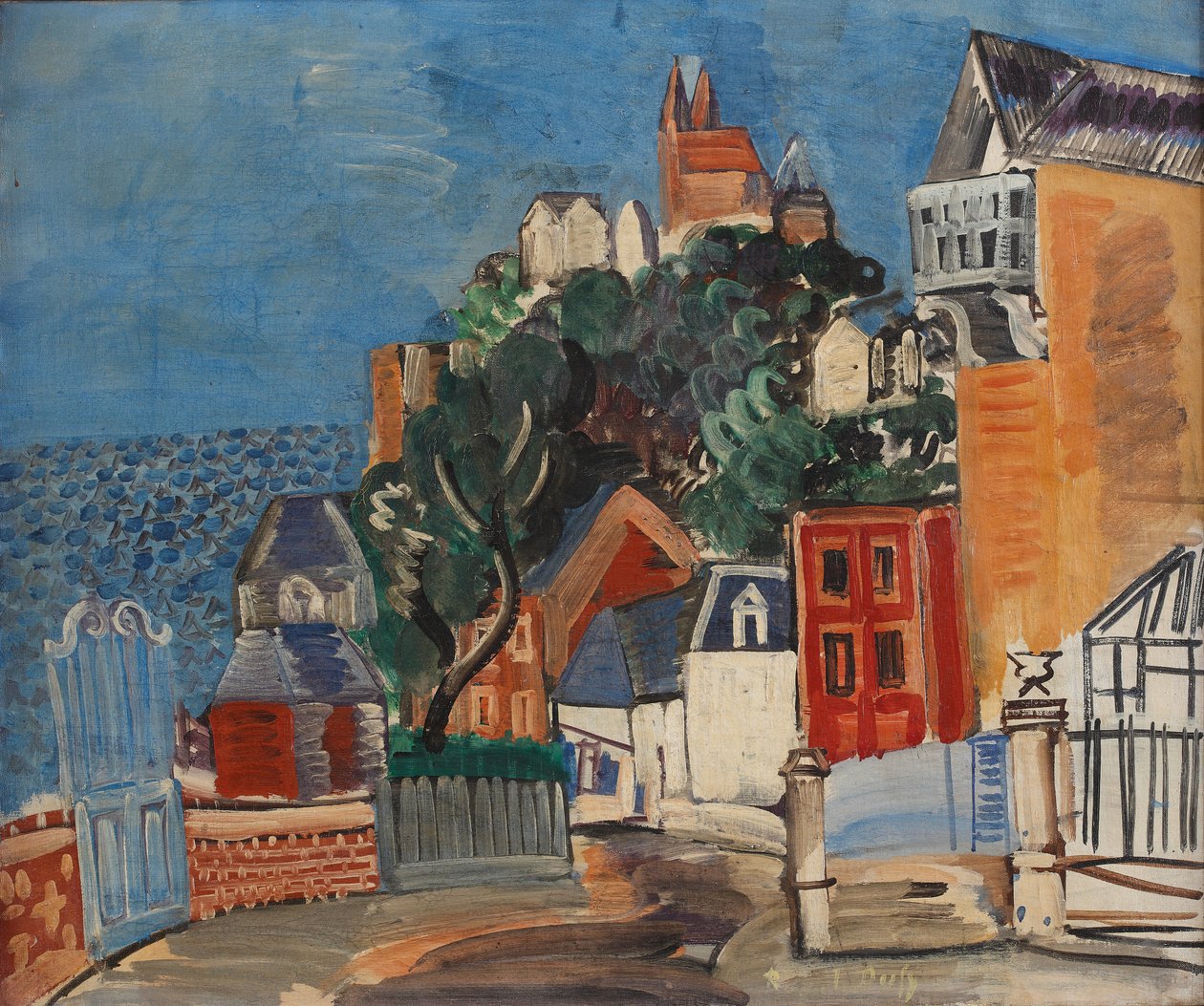 Côte Basse, noin 1924 (öljy kankaalle) tekijältä Raoul Dufy