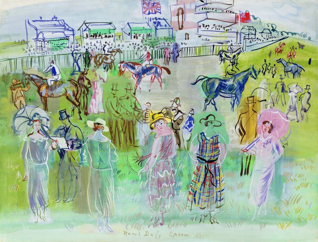 Elegantit ihmiset Epsomissa tekijältä Raoul Dufy