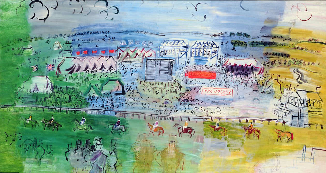 Epsom Races, noin 1934 (öljy kankaalle). tekijältä Raoul Dufy