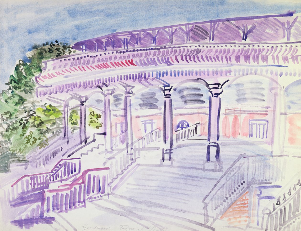 Goodwood, noin 1930 (vesiväri paperille). tekijältä Raoul Dufy